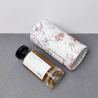 Luxury Cylinder Glass Perfume Bottle with Pump Sprayer Empty 15mm Crimp Neck 100ml Capacity Plastic Cap & Box