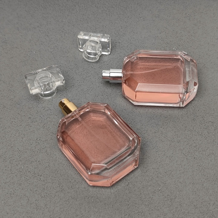 100ml Luxury Perfume Bottle Thick Glass Fragrance Container with Crystal Acrylic Cap OEM ODM