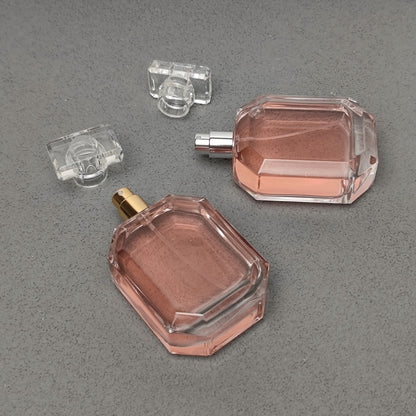 100ml Luxury Perfume Bottle Thick Glass Fragrance Container with Crystal Acrylic Cap OEM ODM