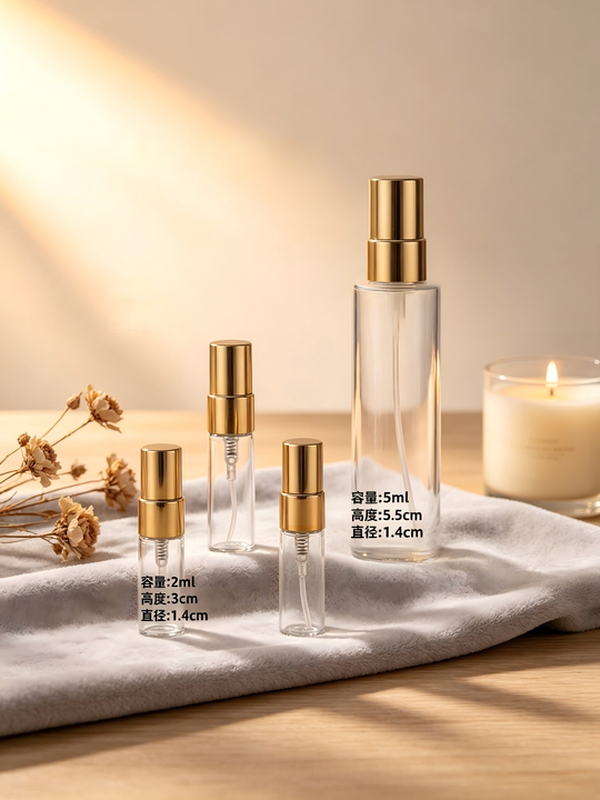 Factory Direct Sale: 2ml, 3ml, 5ml, 10ml Spray Bottles for Perfumes, Sample Sizes, Portable, Glass, High-end Spray Bottles.