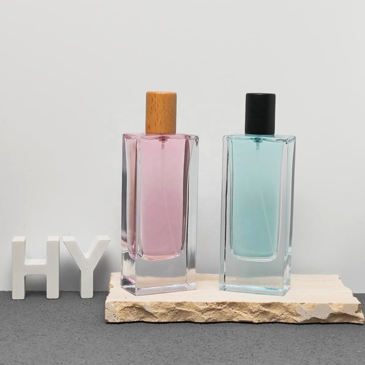 80ml Heavy Base Minimal Rectangular Empty Perfume Bottles with Sprayer and Cap