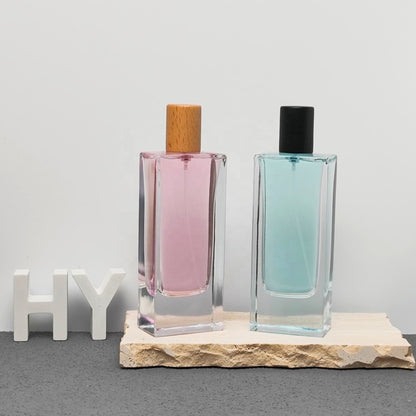 80ml Heavy Base Minimal Rectangular Empty Perfume Bottles with Sprayer and Cap