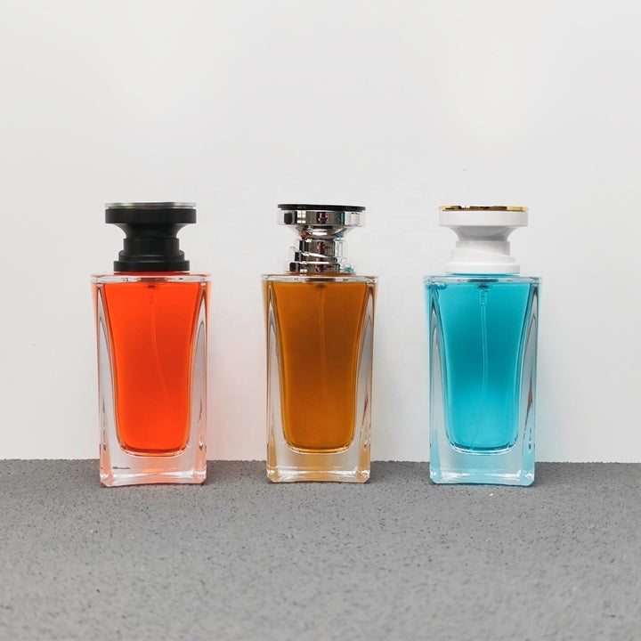 100ml Luxury Glass Perfume Bottle Empty Fragrance Packaging Bottle with Decorative Cap Custom Logo OEM ODM Perfume Packaging