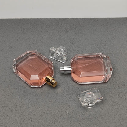 100ml Luxury Perfume Bottle Thick Glass Fragrance Container with Crystal Acrylic Cap OEM ODM