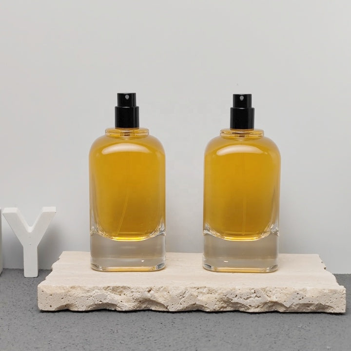 Wholesale 100ml Luxury Glass Fragrance Bottle with Decorative Glass Cap