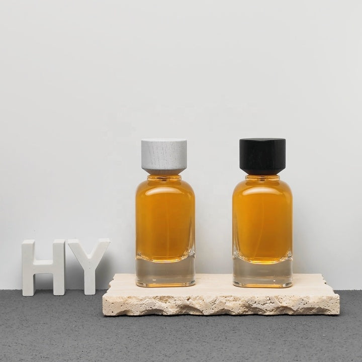 Wholesale 100ml Luxury Glass Fragrance Bottle with Decorative Glass Cap