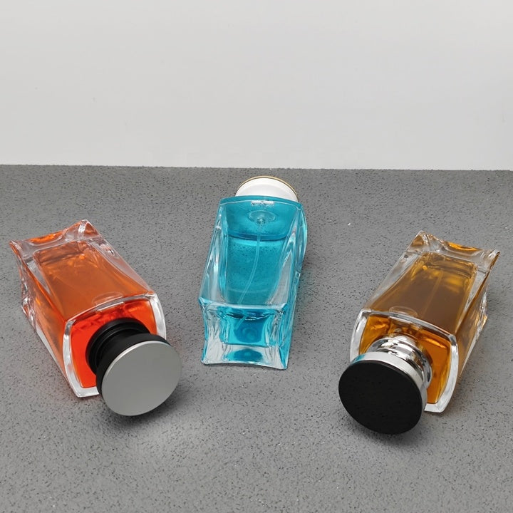 100ml Luxury Glass Perfume Bottle Empty Fragrance Packaging Bottle with Decorative Cap Custom Logo OEM ODM Perfume Packaging