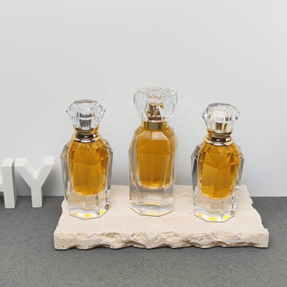 30ml 50ml Luxury Faceted Glass Perfume Bottle with Crystal Cap Custom Fragrance Packaging