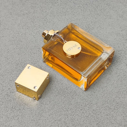 Luxury Perfume Bottle 100ml with Gold Cap and Chain for Women Custom Packaging Box Available