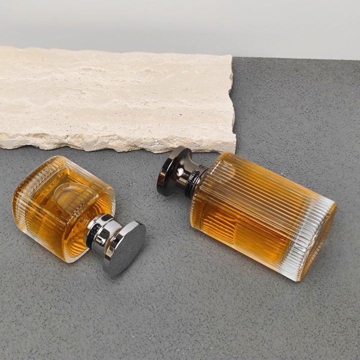 Luxury Ribbed Glass Perfume Bottle 50ml 100ml Empty Fragrance Packaging