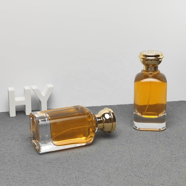 Wholesale 100ml Luxury Glass Fragrance Bottle with Decorative Glass Cap