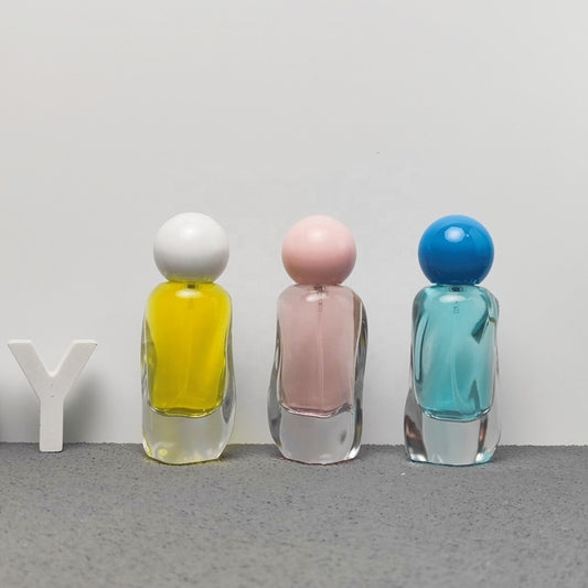 30ml Luxury Empty Glass Perfume Bottle with Round Ball Cap Custom Fragrance Packaging Bottle OEM ODM