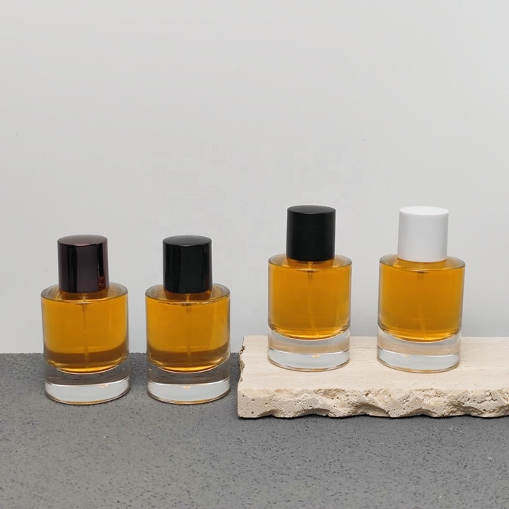 50ml Luxury Round Glass Perfume Bottle Empty Fragrance Packaging Bottle Thick Bottom Perfume Spray Bottle Custom Logo OEM ODM