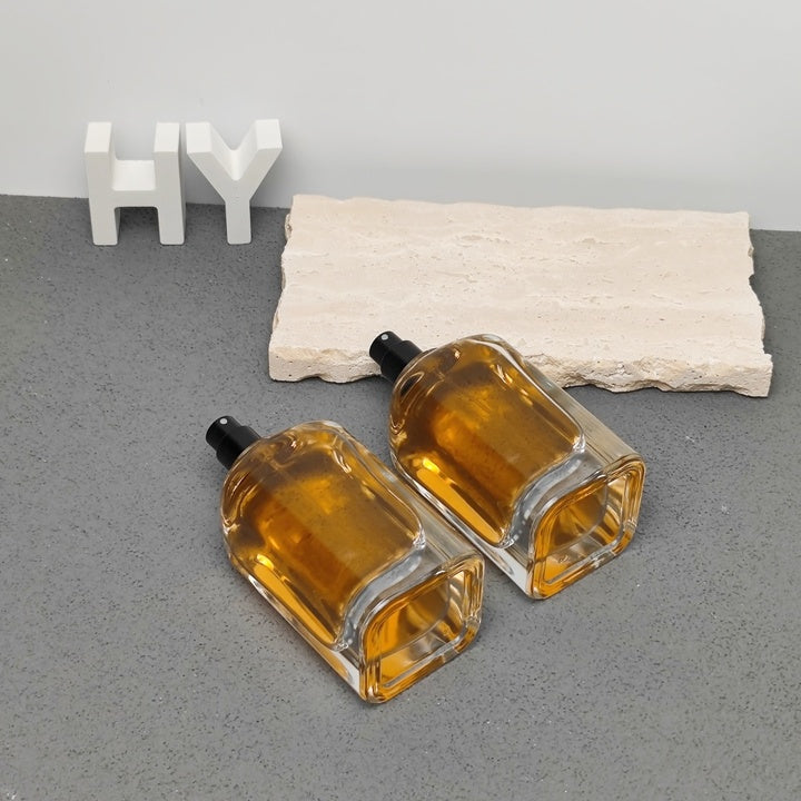 Wholesale 100ml Luxury Glass Fragrance Bottle with Decorative Glass Cap