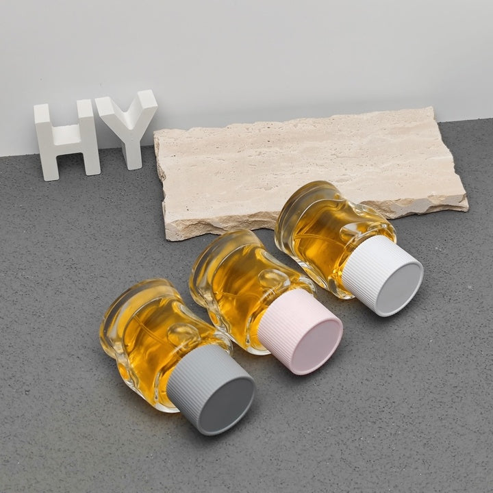 50ml Custom Empty Glass Perfume Bottle with Wooden Cap Thick Bottom Luxury Fragrance Packaging