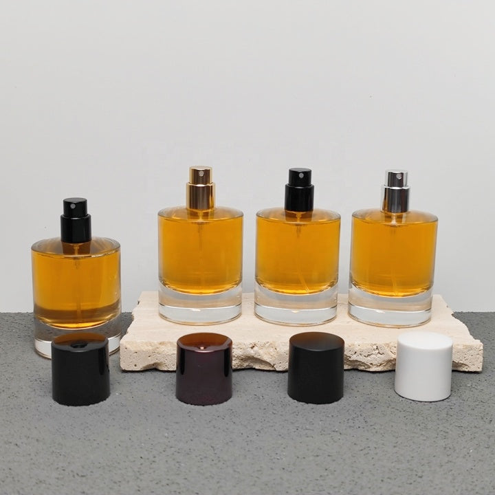 50ml Luxury Round Glass Perfume Bottle Empty Fragrance Packaging Bottle Thick Bottom Perfume Spray Bottle Custom Logo OEM ODM