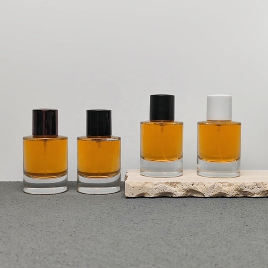 50ml Luxury Round Glass Perfume Bottle Empty Fragrance Packaging Bottle Thick Bottom Perfume Spray Bottle Custom Logo OEM ODM