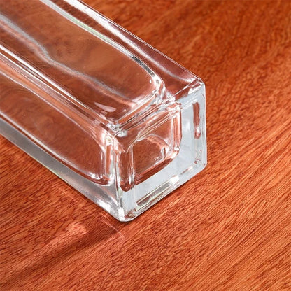 Detail of the bottom of a glass perfume bottle