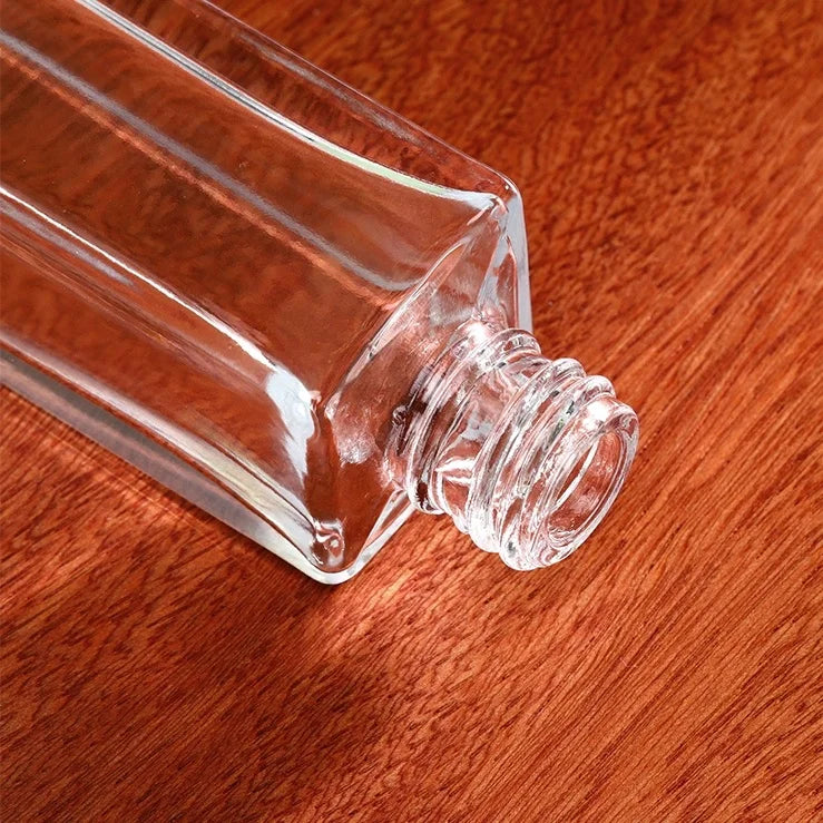 Detail of the mouth of a glass perfume bottle