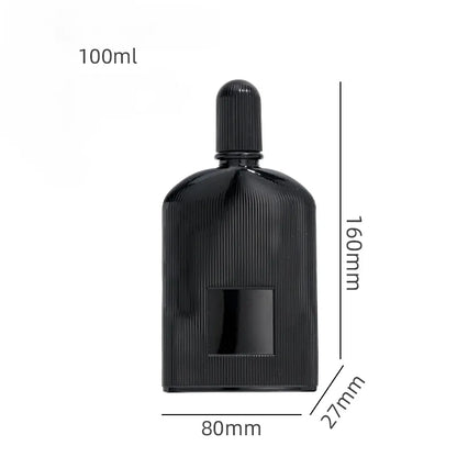 Size information of the black vertical striped perfume bottle