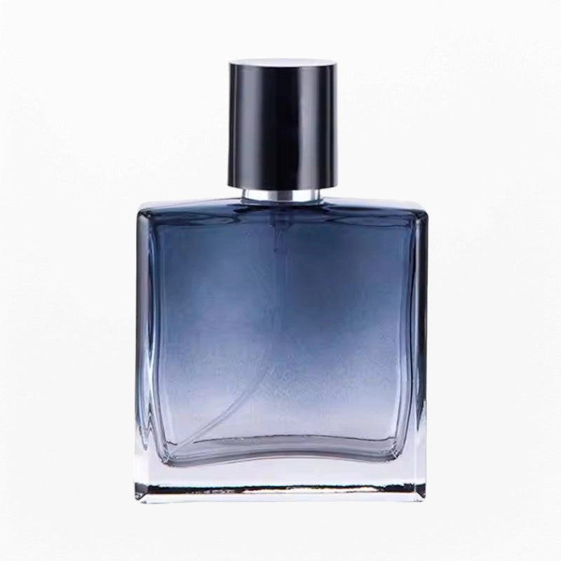 Blue Cologne Bottle Flat Square Shape with Gradient Color