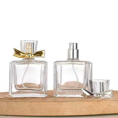 Bow Perfume Bottle Clear Glass