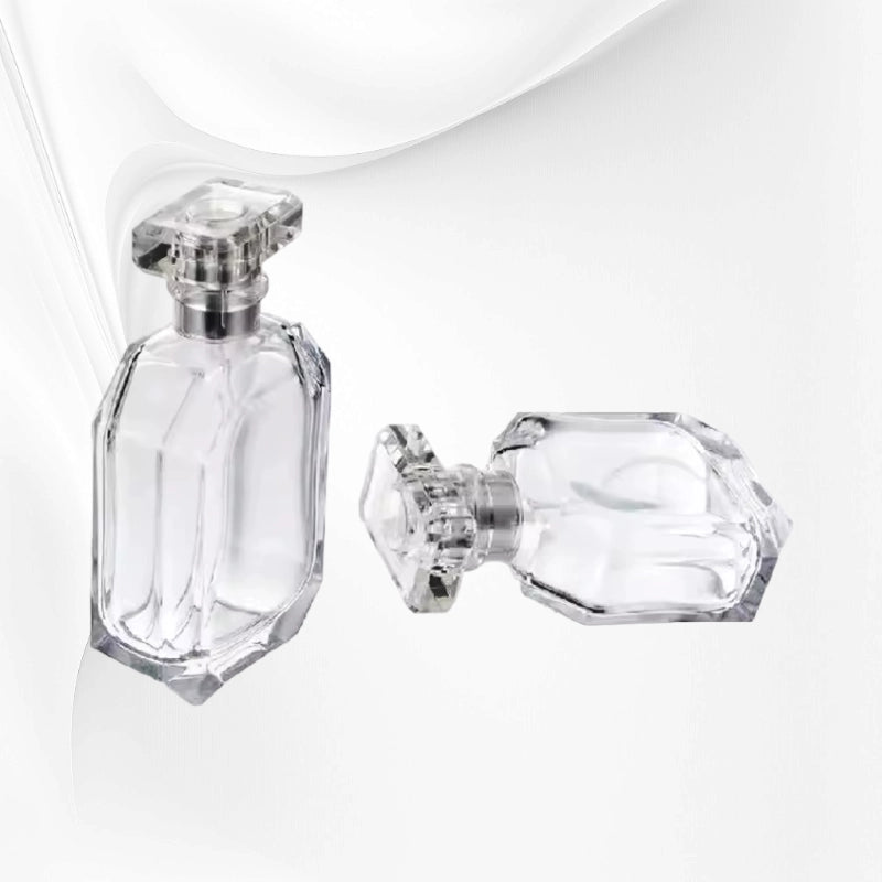 Classic Perfume Bottle Rhombus Crimp Design with fancy bottle cap