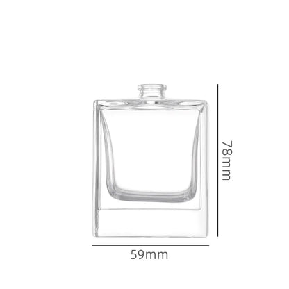 Dimensions of the clear square perfume bottle