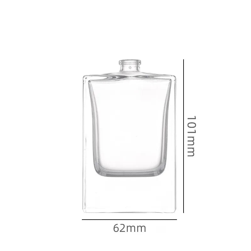 Dimensions of the clear square perfume bottle