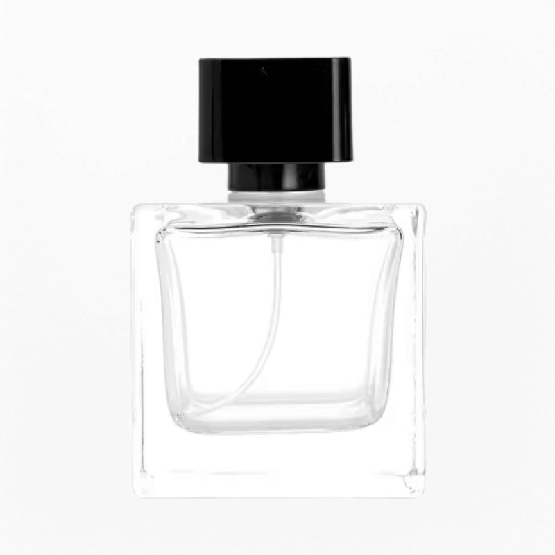 ultra white glass cube perfume bottle