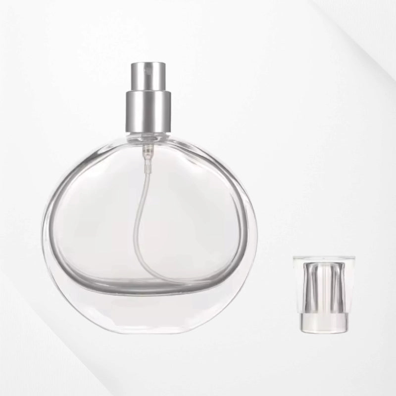 Cute Perfume Bottle Apple Shape Ultra Clear Glass Silver Pump Sprayer