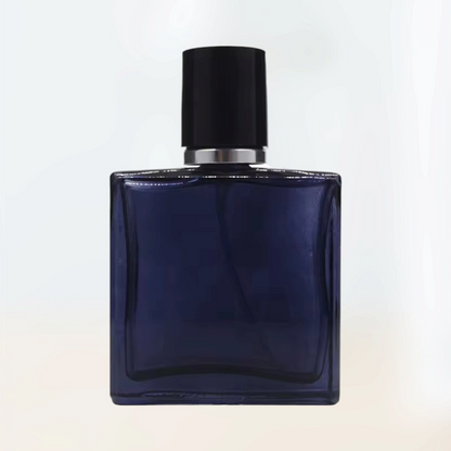 Dark Blue Perfume Bottle With Silver Pump Sprayer