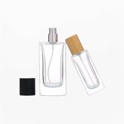 Two perfume bottle with different volumes and caps