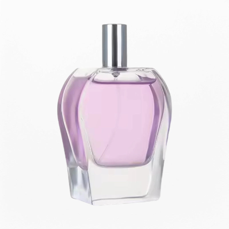 Flat Perfume Bottle Unique Shape Design Clear Glass
