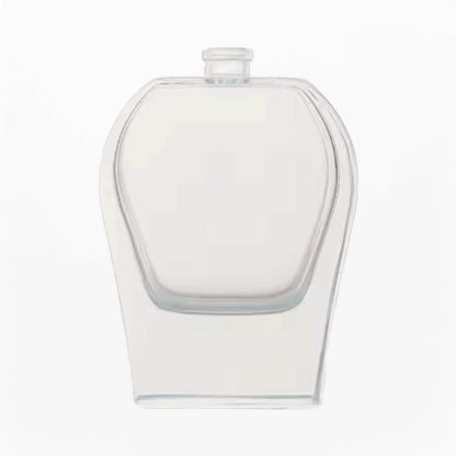 Flat Perfume Bottle Unique Shape Design Clear Glass