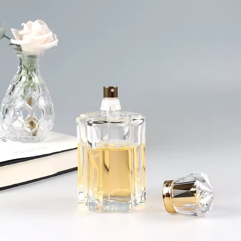 Custom Perfume Bottle Cross-Section Resembles a Six-Petal Flower