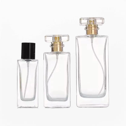 Three Fragrance Perfume Bottles Square Shape