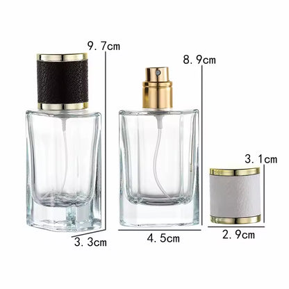 Luxury Clear Empty Glass Perfume Bottle with PU Cap