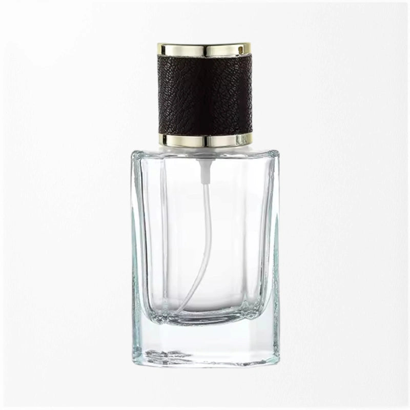 Luxury Clear Empty Glass Perfume Bottle with PU Cap