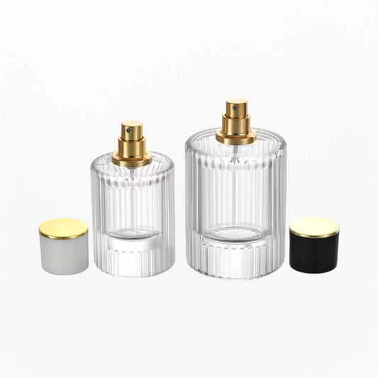 Glass Perfume Bottle Spray Polygonal Cylinder Design