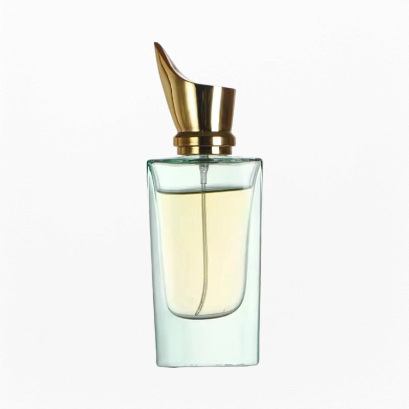 Elegant silhouette glass perfume bottle