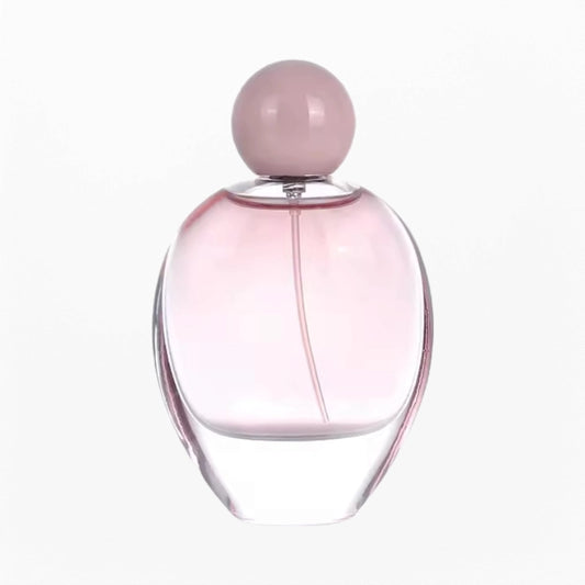 luxury perfume bottle round shape with pink cap
