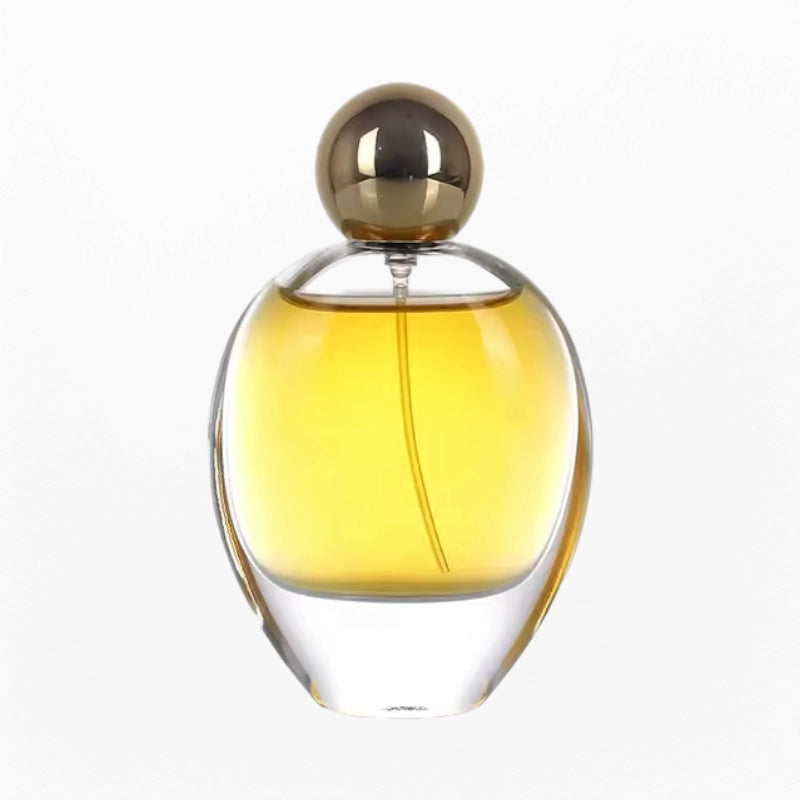 luxury perfume bottle round shape with golden cap
