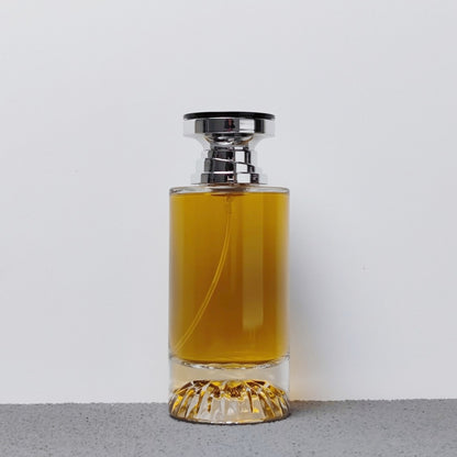 Luxury Cylinder Glass Perfume Bottle with Pump Sprayer Empty 15mm Crimp Neck 100ml Capacity Plastic Cap & Box
