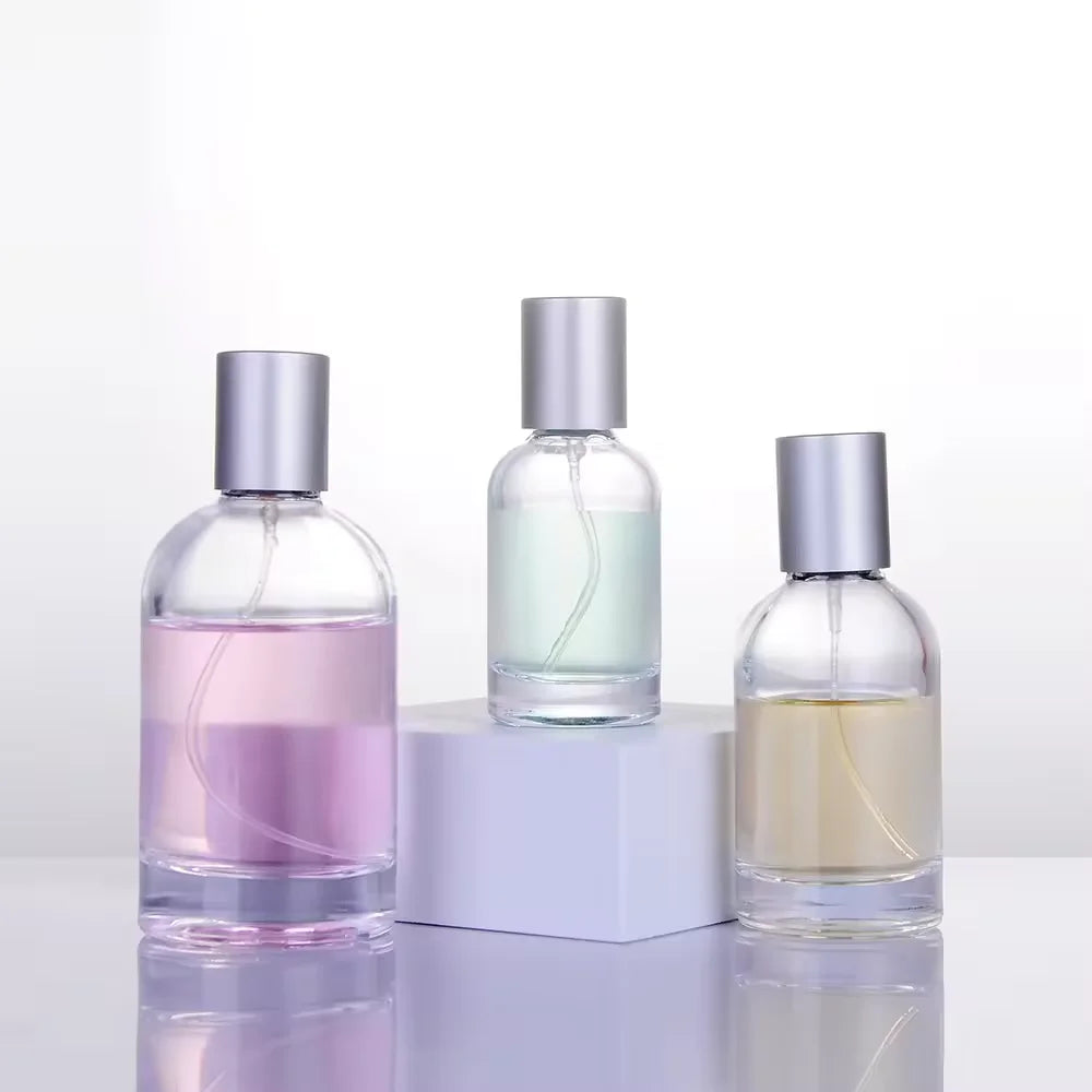 Cylindrical perfume bottles in 3 sizes