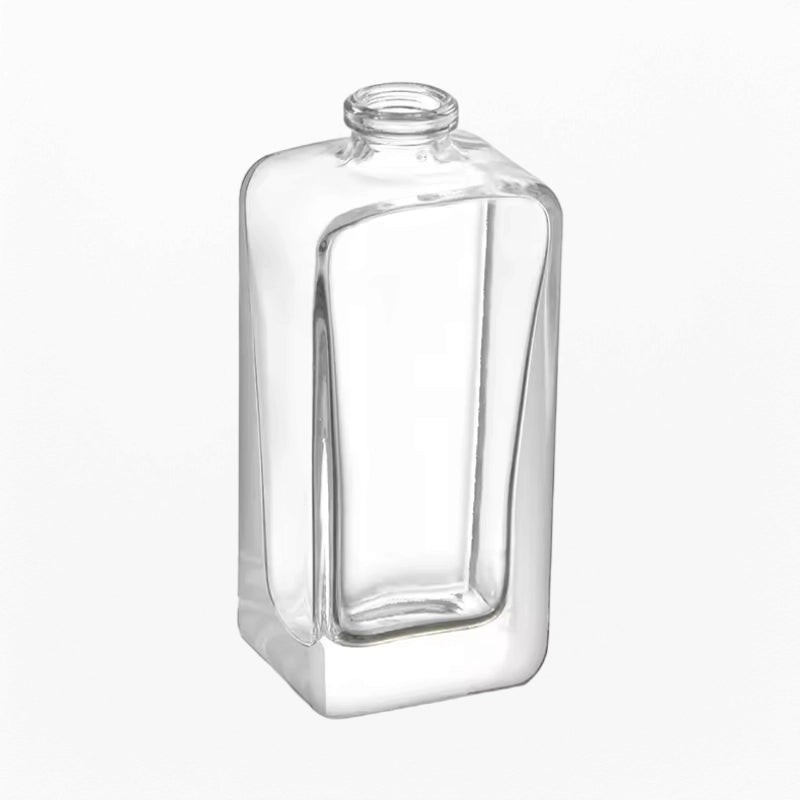 Perfume Bottle Empty Square Clear Glass
