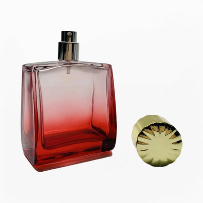 Perfume Bottle Handbag Beautiful Red Gradient Color with Golden Cap