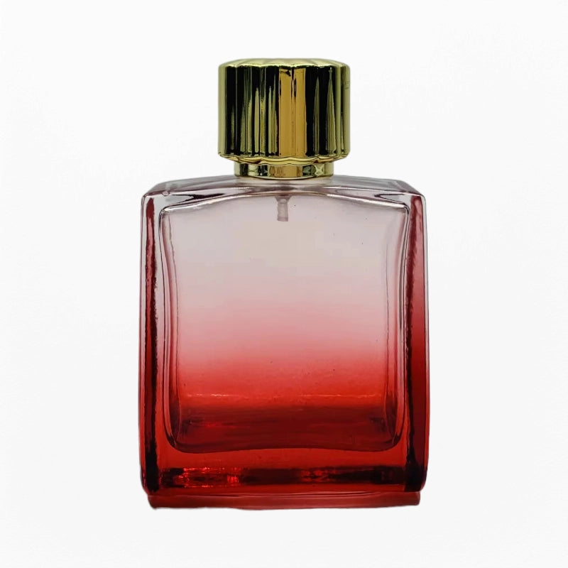 Perfume Bottle Handbag Beautiful Red Gradient Color with Golden Cap