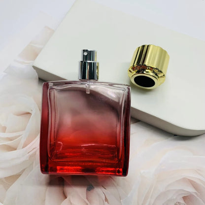 Perfume Bottle Handbag Beautiful Red Gradient Color with Golden Cap