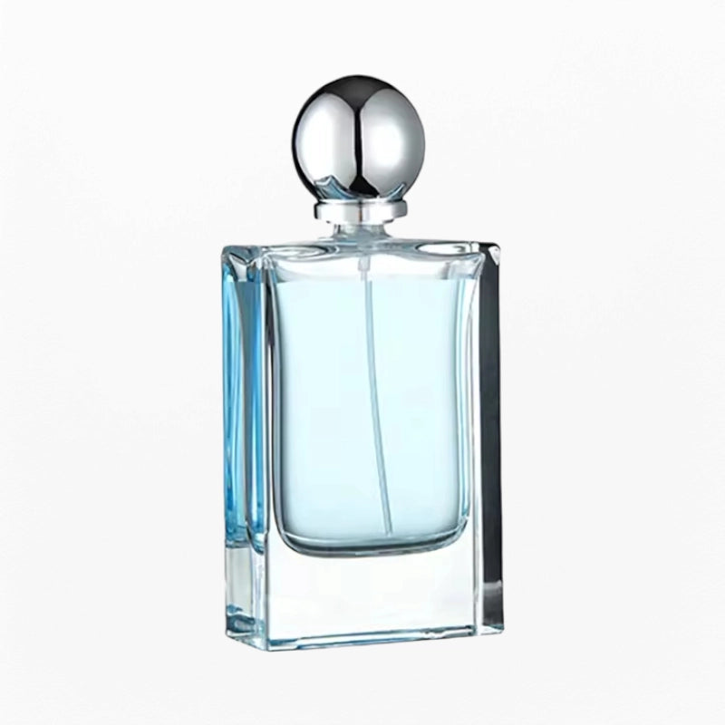 Perfume Bottle Spray Flat and Slim Square Design Clear Glass